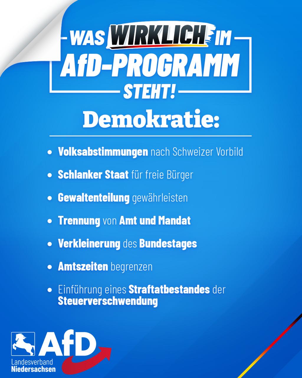 ++ Mehr Demokratie wagen! ++ Die AfD... - AfD Niedersachsen | Facebook