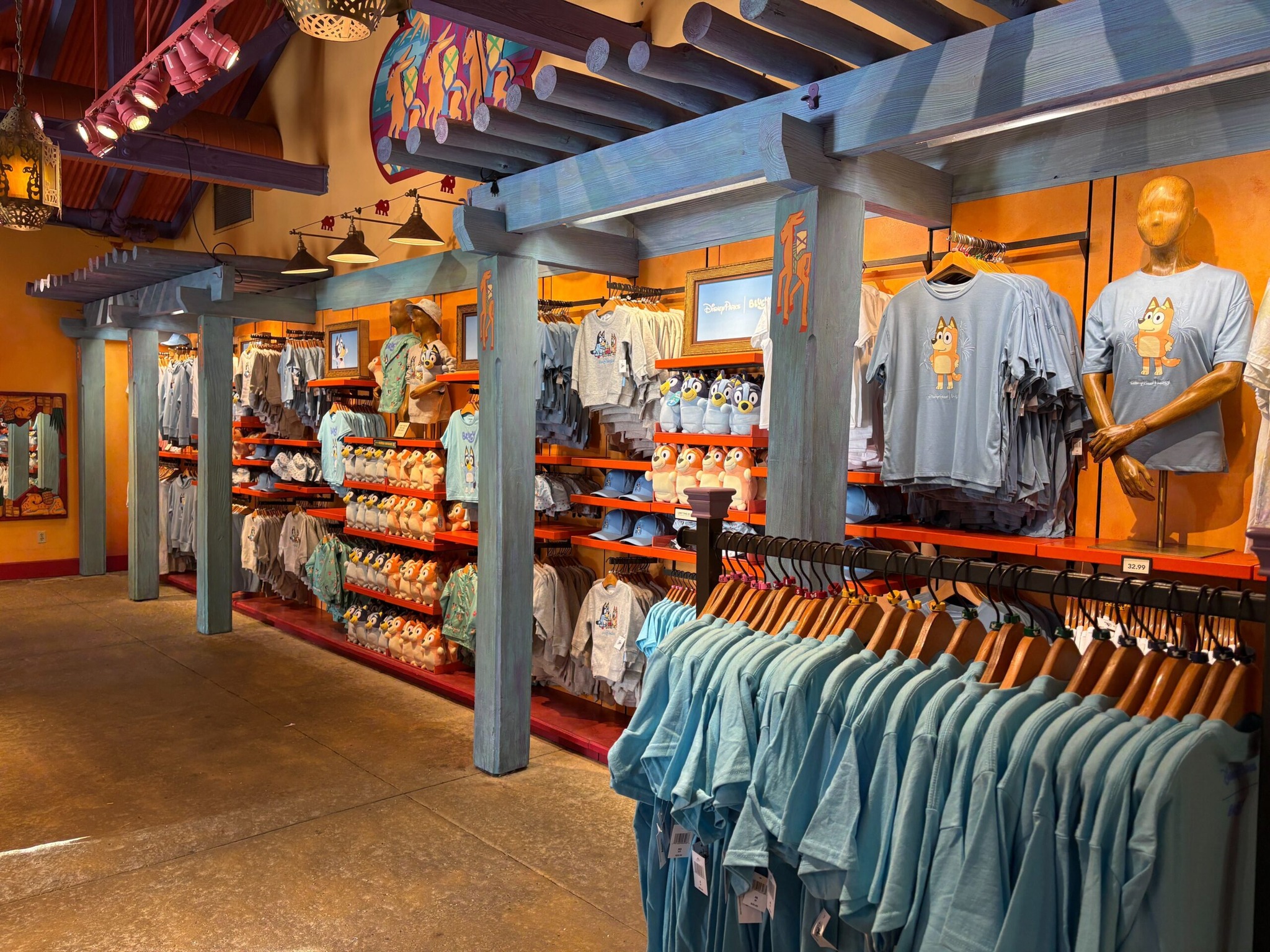 Bluey car magnets and plush keychains at Disneyland Resort