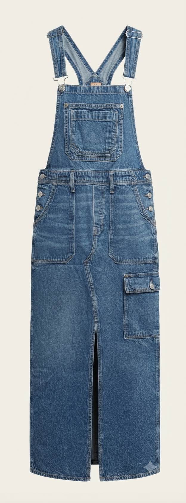 american eagle denim overall dress Classic maxi in a medium wash blue. This piece is made from cotton denim and has adjustable shoulder straps with metal buckles. The front has a large Size:17½ 36/37 Material: Satin Dress Code Denim And Midi dress