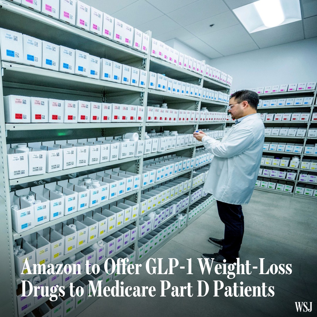 Amazon said patients with Medicare Part D prescription plans now have access to certain GLP-1 weight-loss medications through Amazon Pharmacy. Oral and injectable versions of Novo Nordisk's Wegovy and Eli Lilly's Zepbound