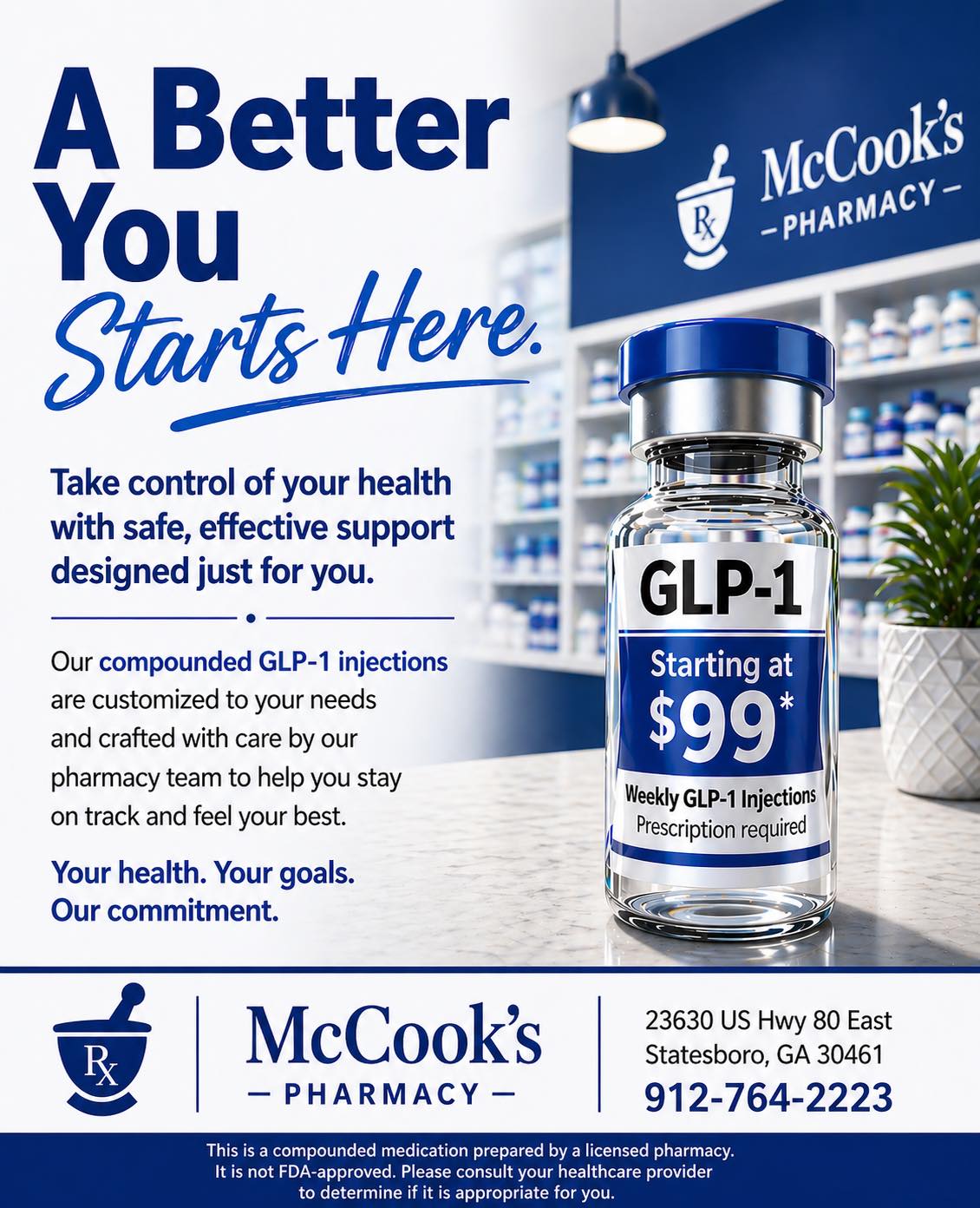 McCook's - Introducing our new 0.5ml Semaglutide B-Complex for $99!