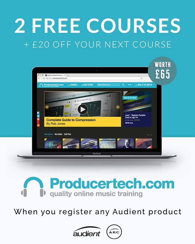 Audient Korea - Audient 제품을 등록하시면 Producertech에서 두개의 무료...