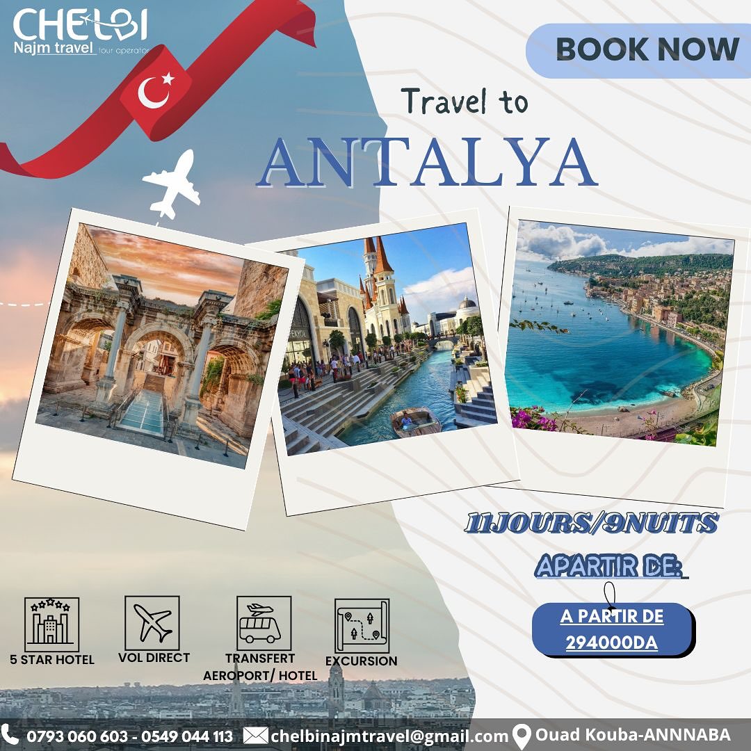 CHelbi - 🌴 ️ Programme Séjour Antalya – Été 2025 Durée : 11 jours / 10 ...