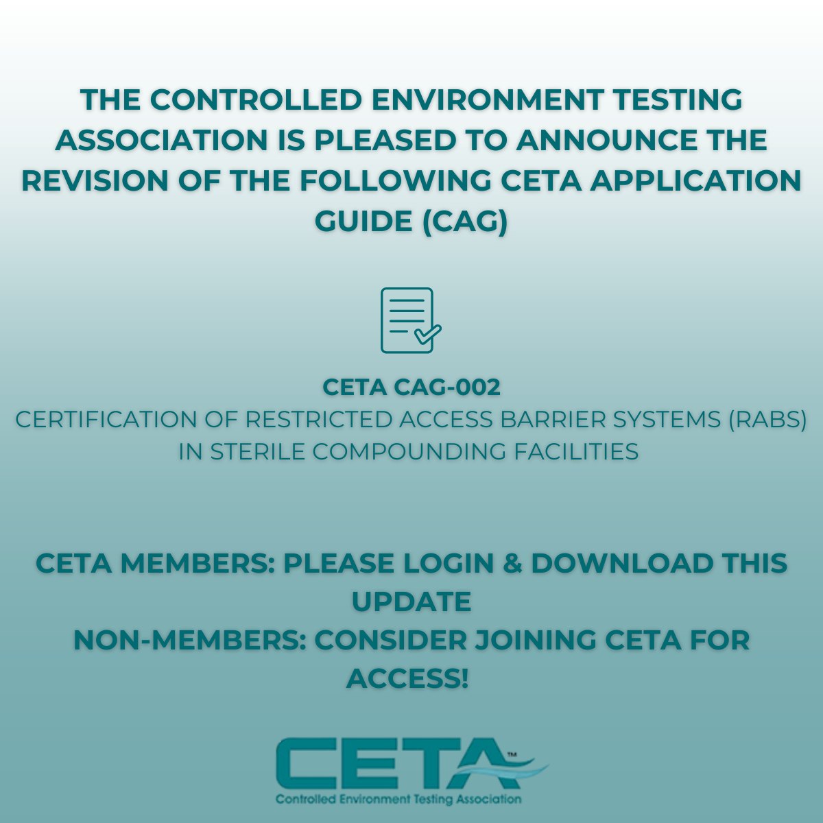 Controlled - CETA is pleased to announce the release of the revised CAG ...