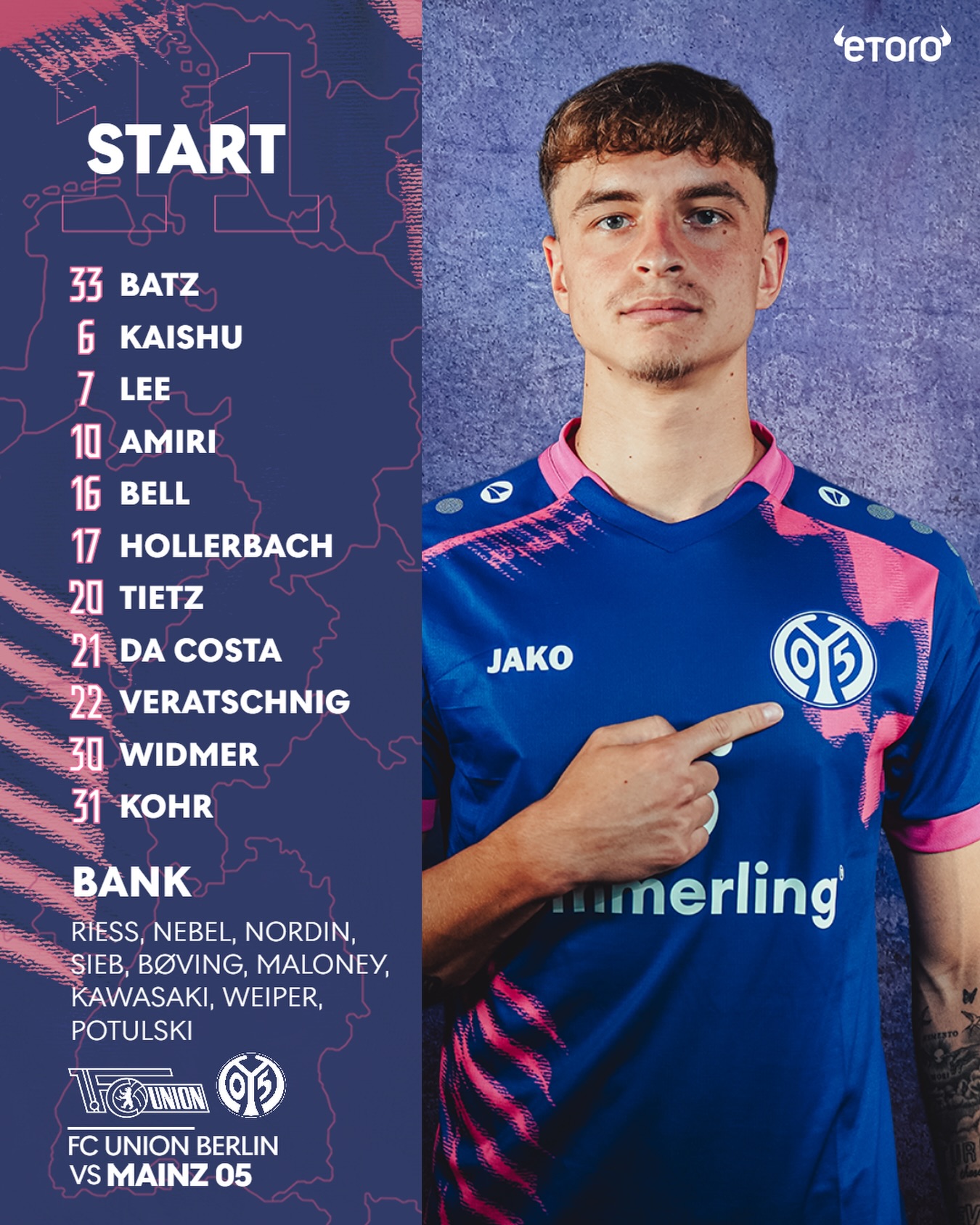 1. FSV Mainz 05 - Unser 𝗦𝘁𝗮𝗿𝘁𝗲𝗹𝗳 für das erste Spiel in... | Facebook