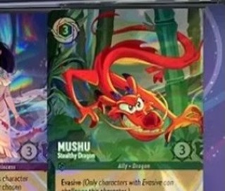 My Mushu card art is part of the D23 Disney Lorcana TCG box