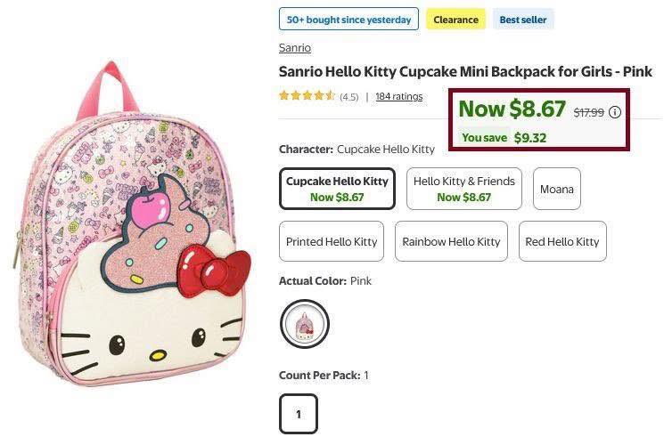hello kitty cupcake backpack Sanrio Loungefly Mini including her bow Sanrio Hello Kitty Cupcake Mini