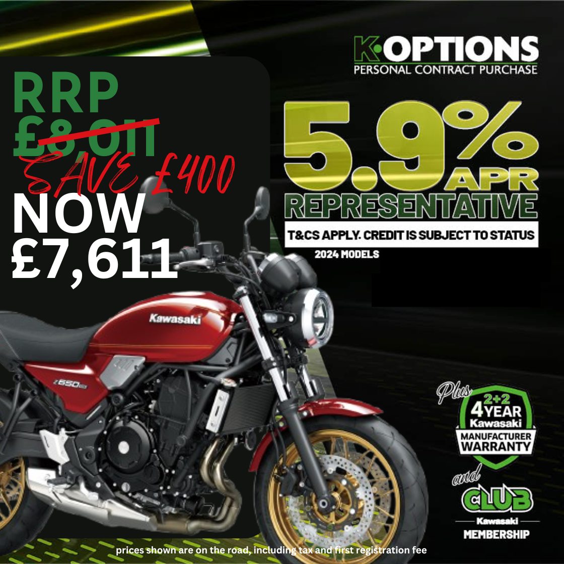 匿名 Kawasaki Z650 RS finance offer with 5.9% APR