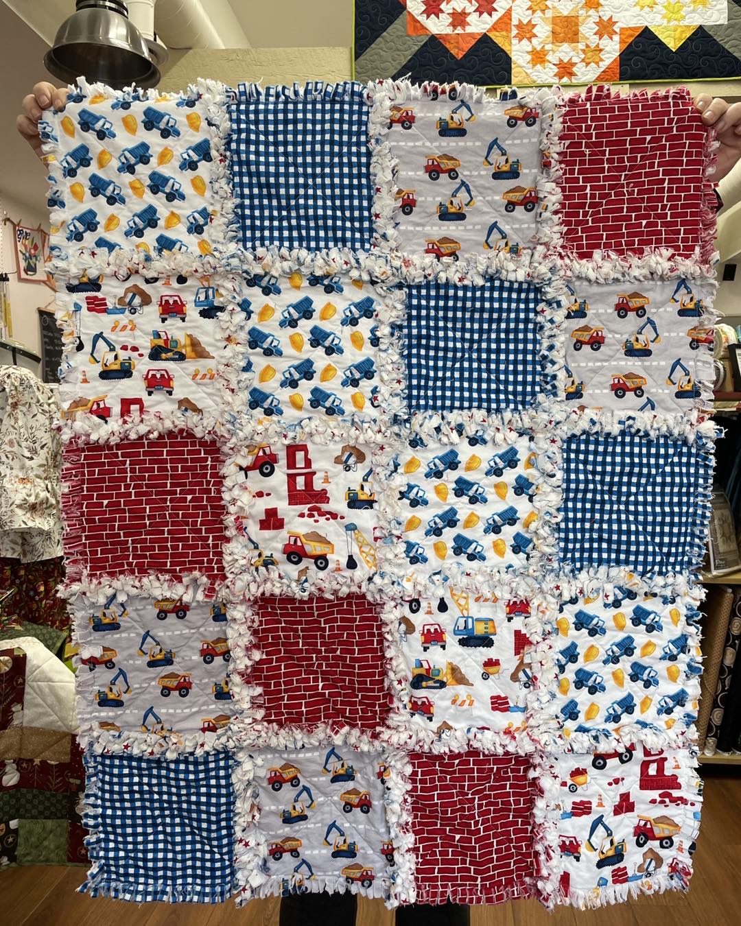 Carlyle - We’re bringing back the rag quilt! This construction fabric ...