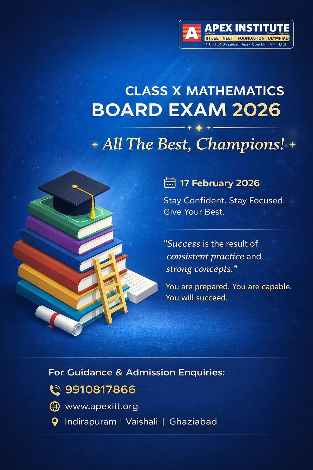 Apex Institute - 🎯 Class X Mathematics Board Exam 2026... | Facebook