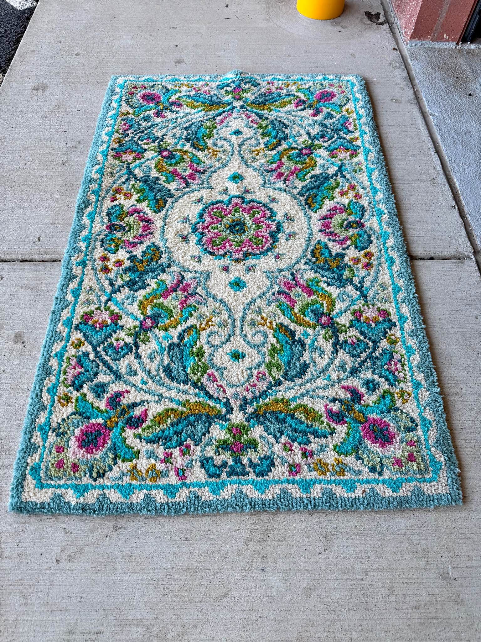 Vintage Handmade Latch Hook Rug, Shillcraft Kit, Signed & Dated 1999 ...