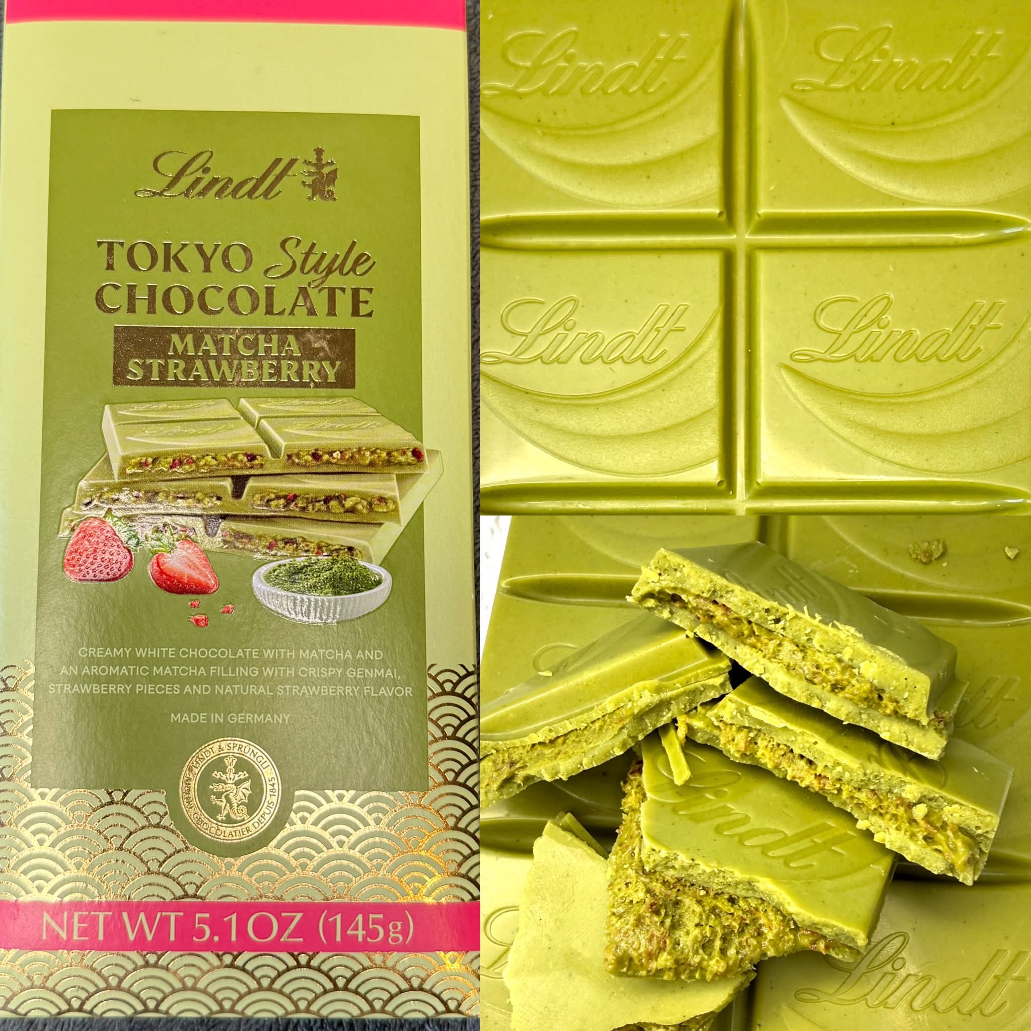 ショコラ様　アイボリー Delish! NEW Lindt Tokyo Style Chocolate Matcha Strawberry. Creamy