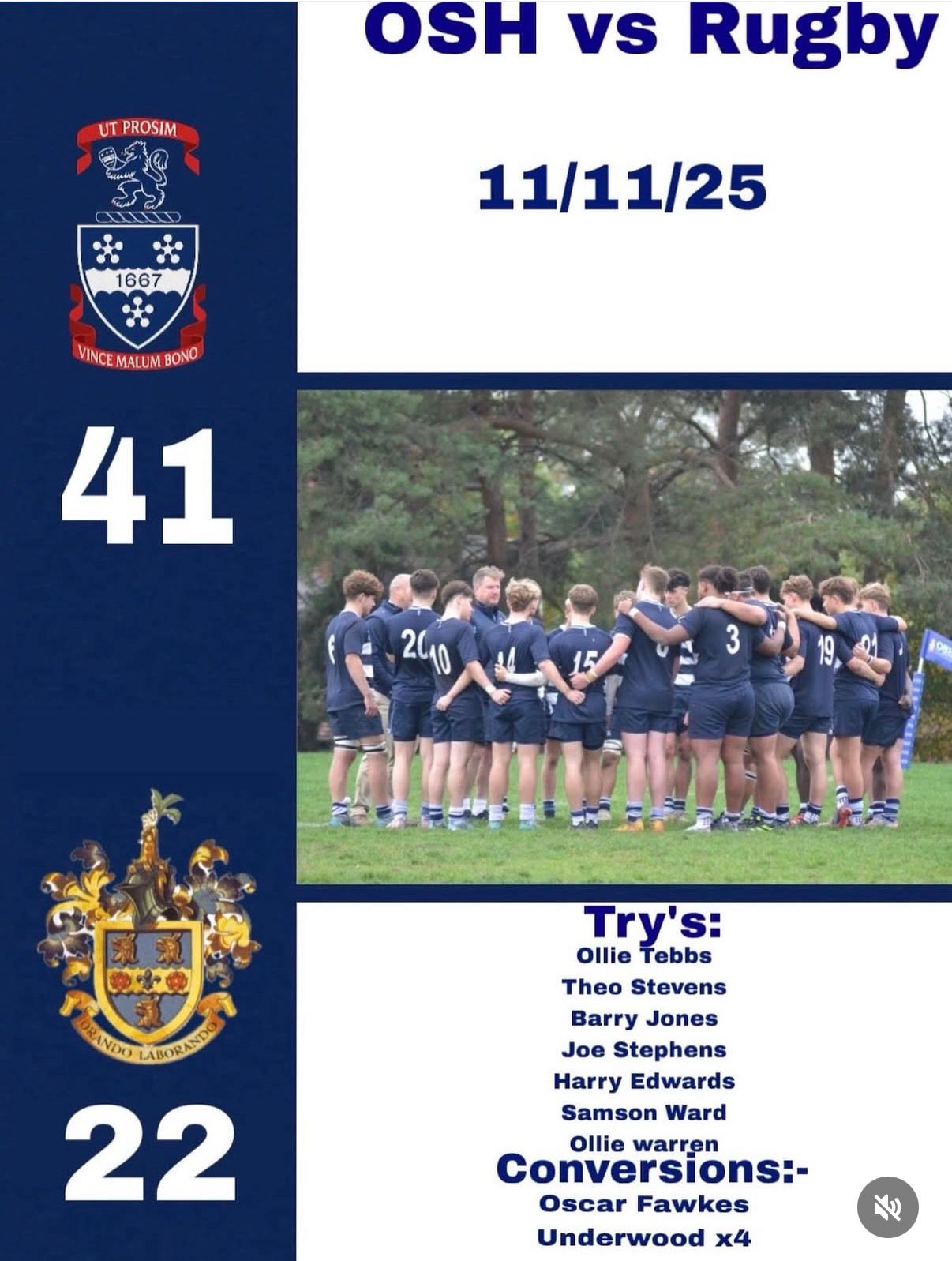 Congratulations to OSH 1st XV, beating... - Stourbridge Rugby | Facebook
