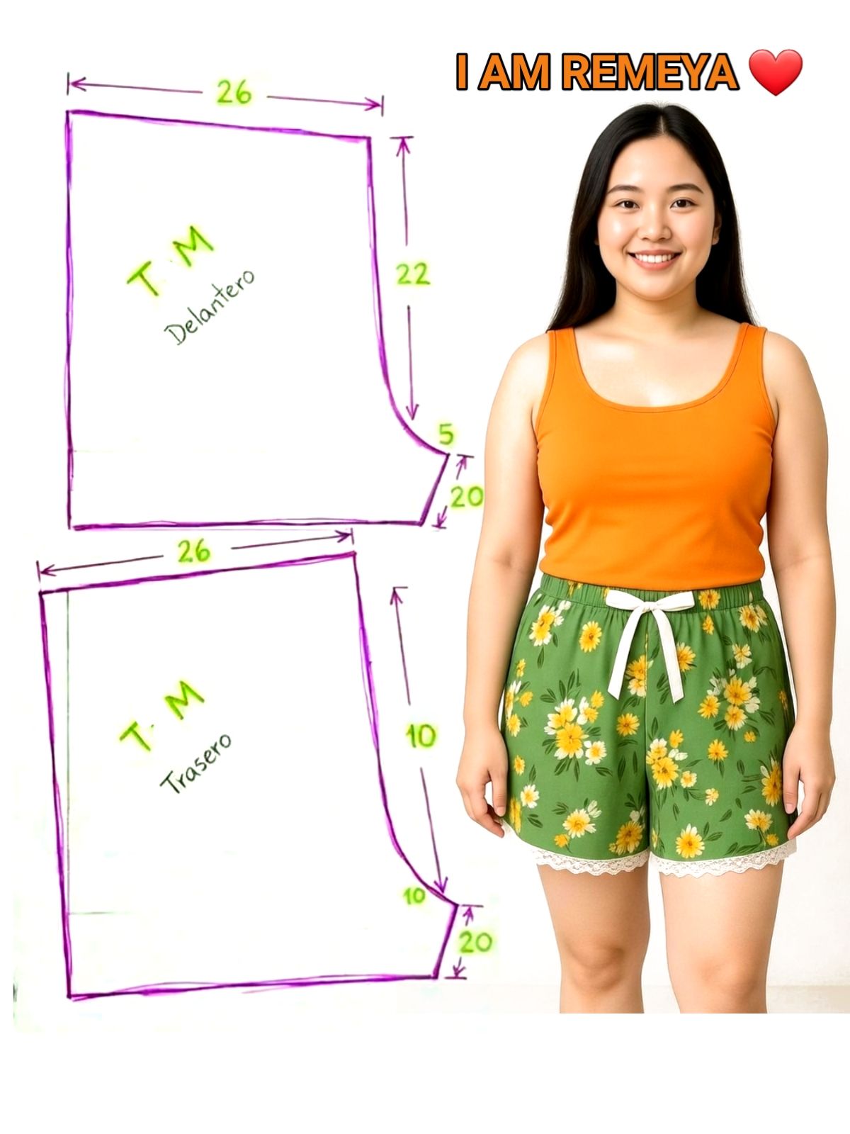 Remeya - Women Summer Shorts Sewing Pattern Easy DIY Easy summer shorts ...