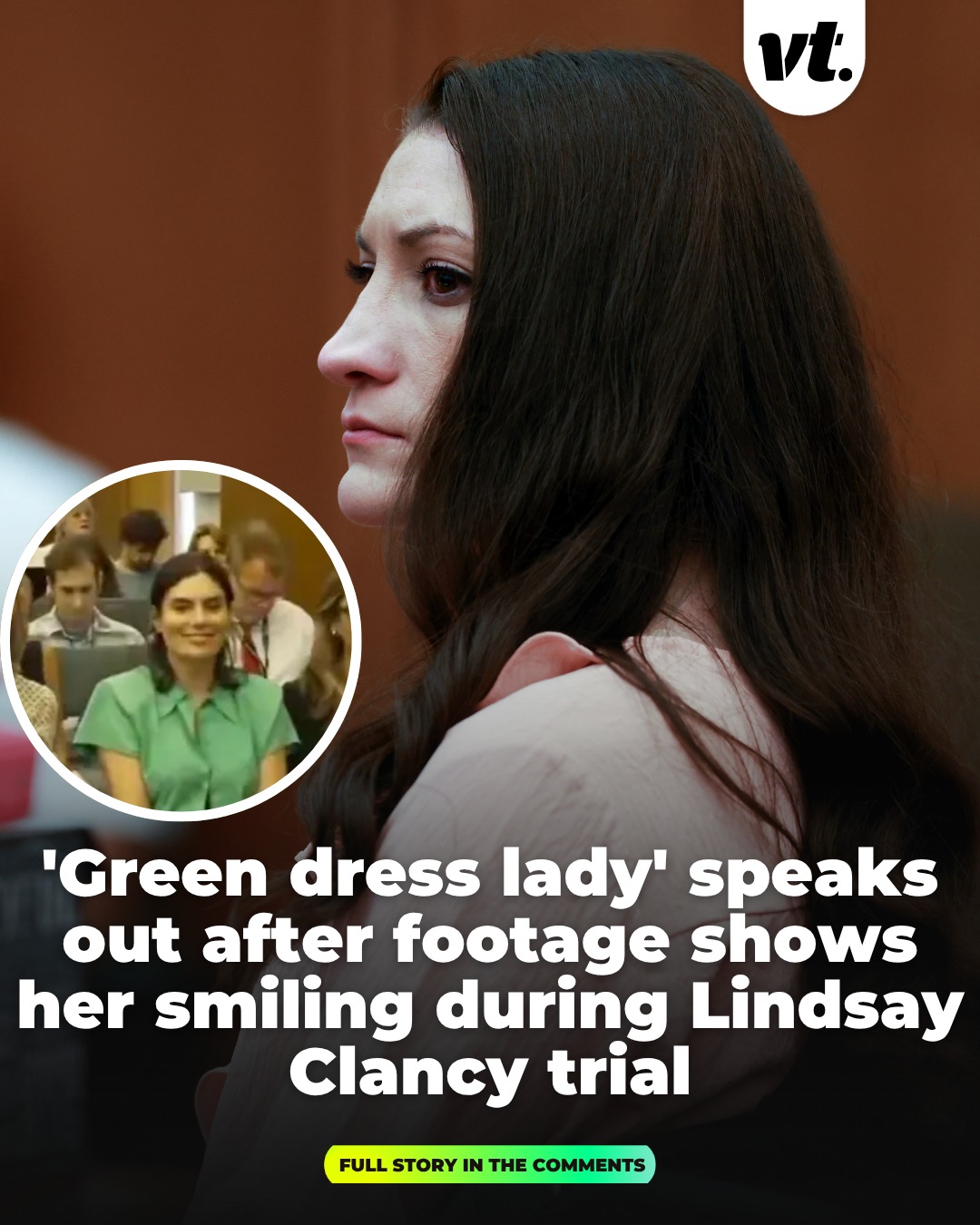 green dress lady original video The woman dubbed “Green Lady” after a viral moment during Lindsay Clancy's murder trial has finally broken her silence. The woman faced fierce backlash after footage appeared to show her smiling VENDOR COLOR-WHITE NAVY