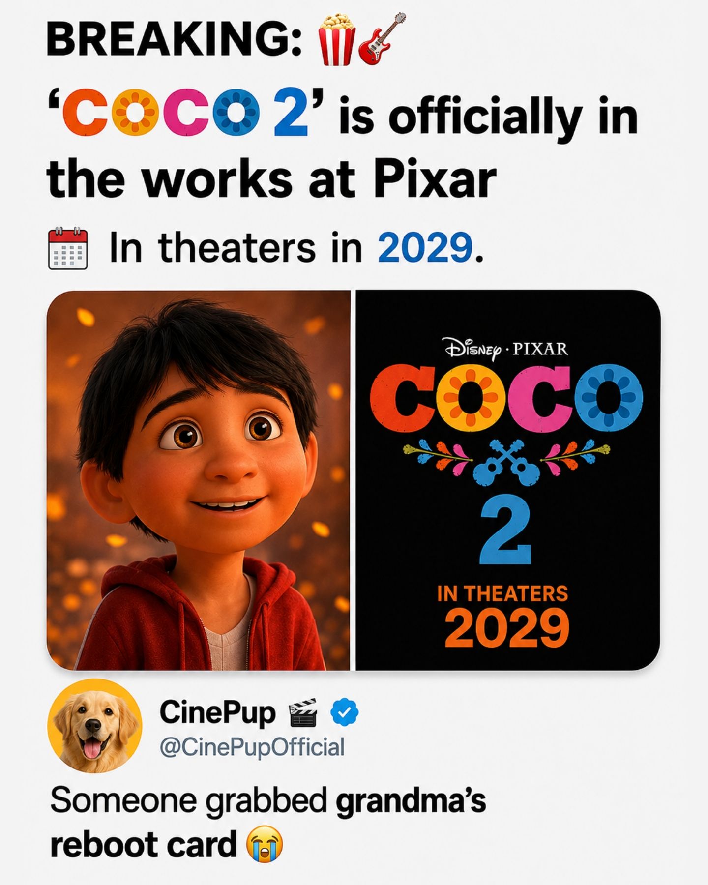 Just - Coco 2 is officially in the works! ??? | Facebook