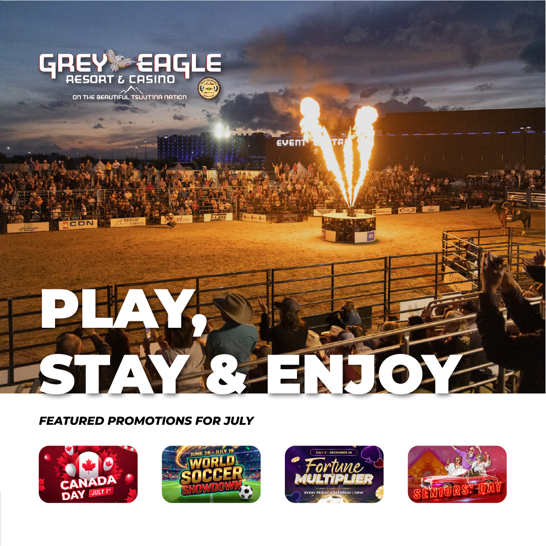 grey eagle casino dress code Monthly Insider Brochure: July 2026 🤠 Summer is in full swing at Resort & Casino! From Stampede celebrations and exciting promotions to can't-miss concerts and live entertainment, there's something Casino buffet menu