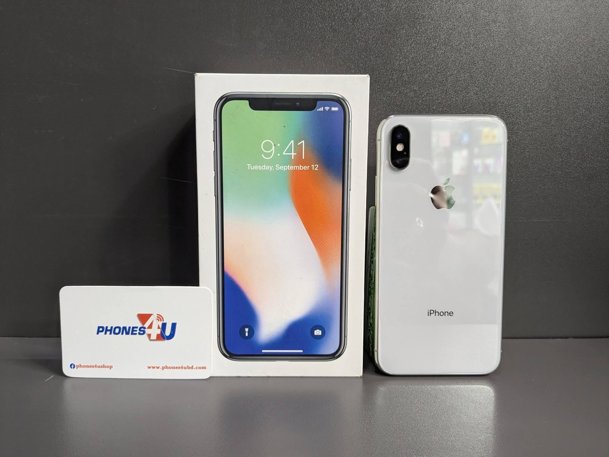 Apple iPhone X 256GB Silver Excellent Condition with IMEI Matched