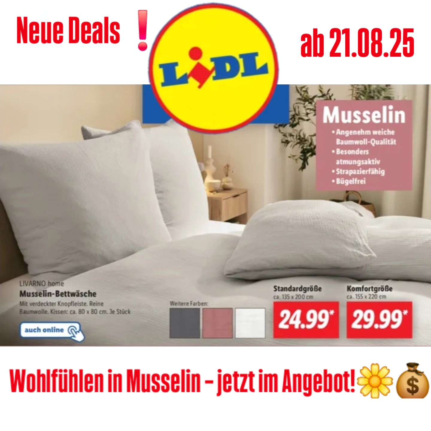 Prospekt Vorschau #lidl Gültig ab 21.08.25 🔹 Unbezahlte Empfehlung & ohne Auftrag – nur ein Spar-Tipp! #prospekte #prospektvorschau #deal #rabatt #sale #angebot #sparhit #musselin #schlafen #bettw