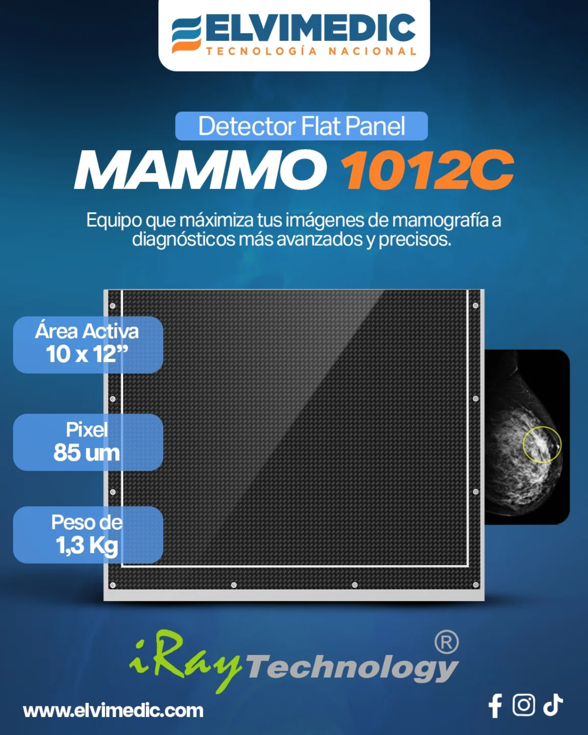 Elvimedic - 🥼Detector Flat Panel (Mammo 1012C) iRaytechnology ...