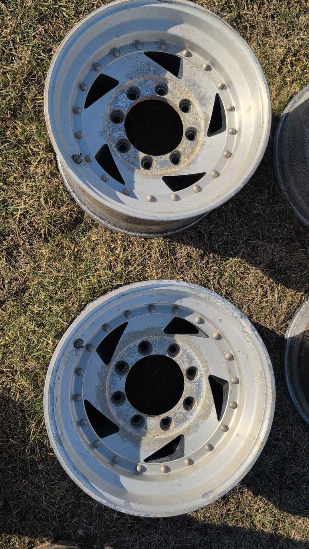 16.5 x 8.25 aluminum rims 8x6.6 bolt circle directional look like ...