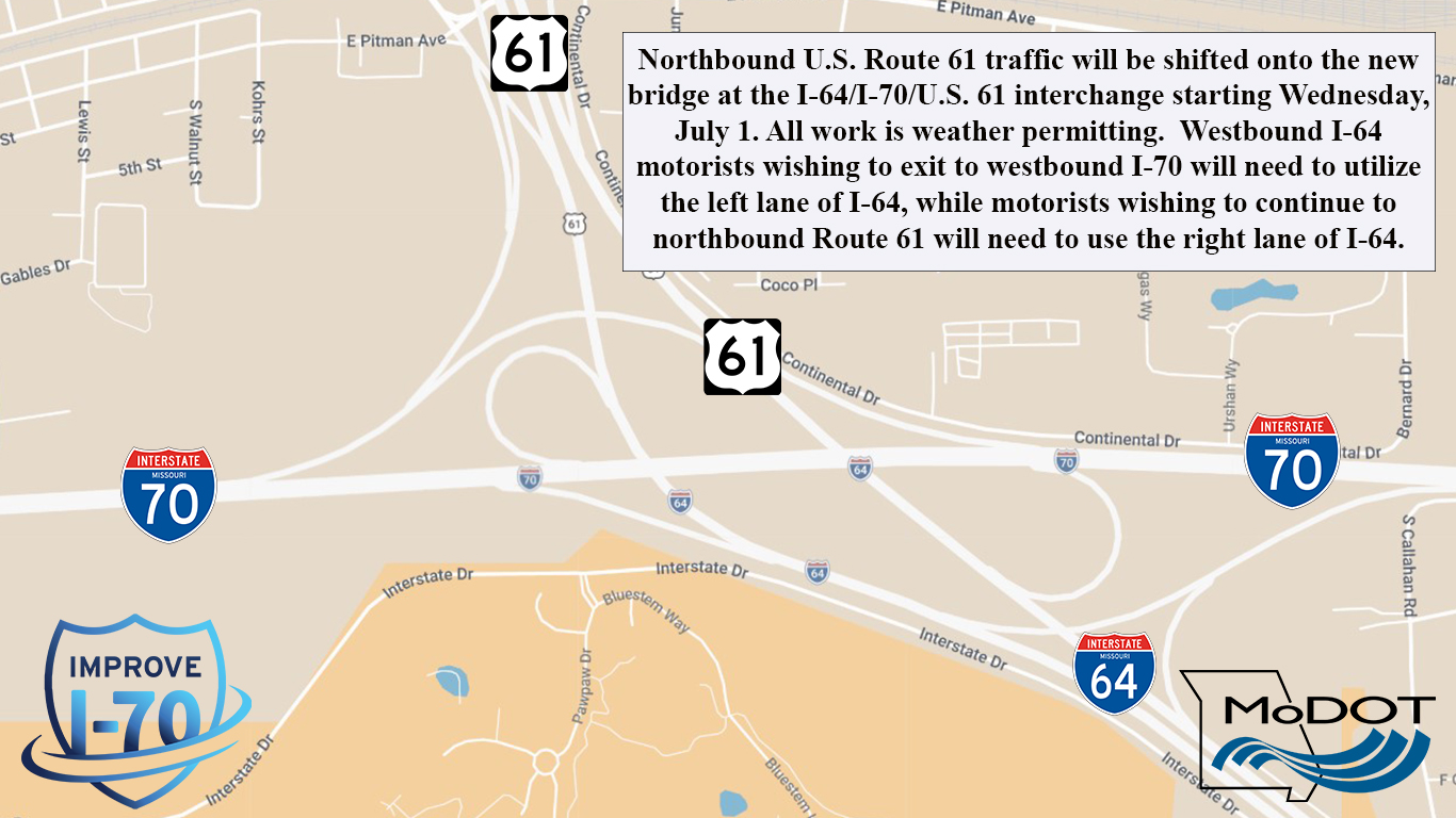 ルート ST. CHARLES COUNTY – Crews with the Improve I-70 Warrenton to
