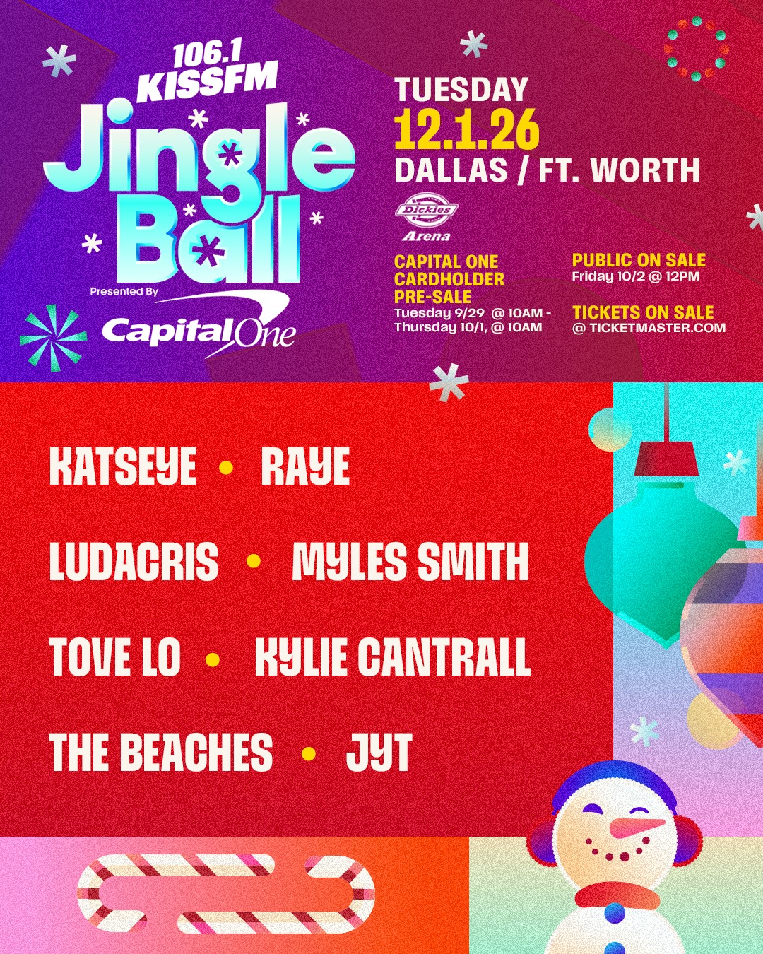 その他 Arena december 2000 Gisel 106.1 KISS FM's Jingle Ball returns to Dickies Arena with Katseye
