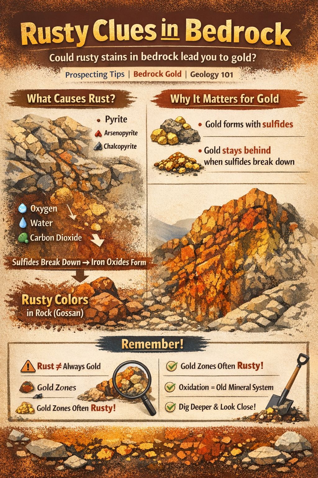 Hassan - When you see brown, orange, red, or yellow colors in bedrock ...