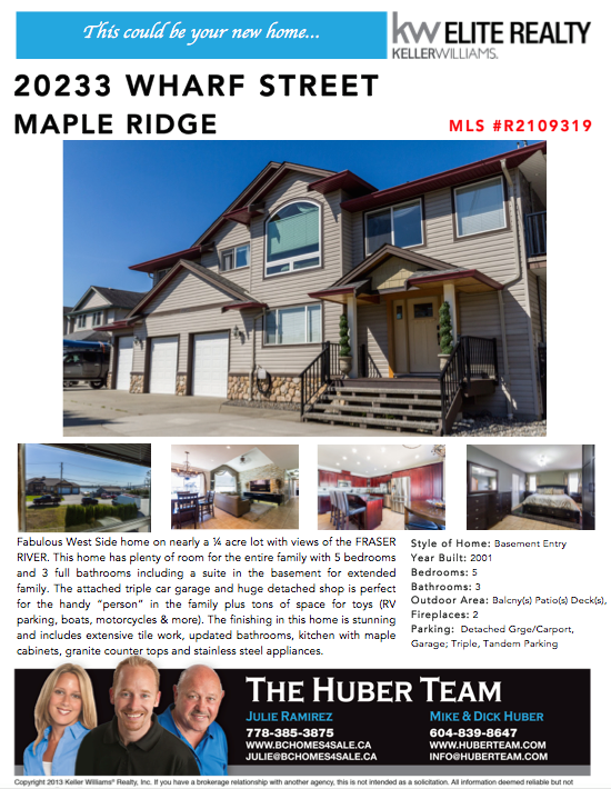 The Huber - 20233 WHARF STREET MAPLE RIDGE (MLS #R2109319) Open House ...