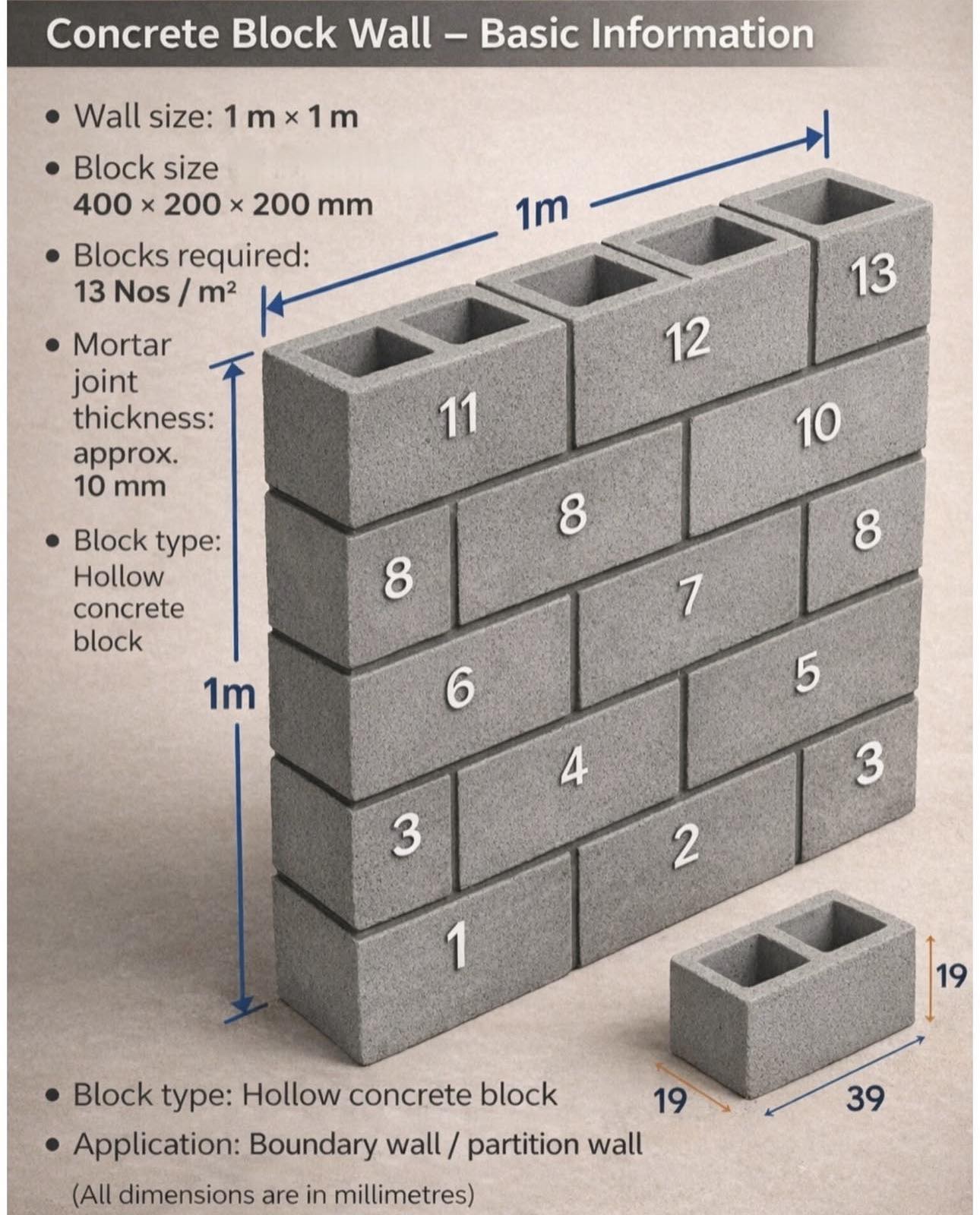 civil_concepts - Concrete block wall - Basic information #construction ...