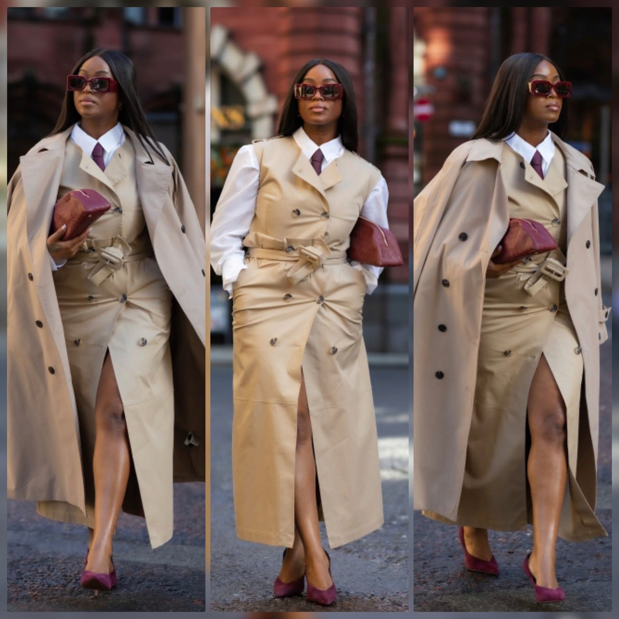 ladies dress with coat We love a good trench slay, and our girl Jariatu Danita delivered the goods effortlessly Maxi dress