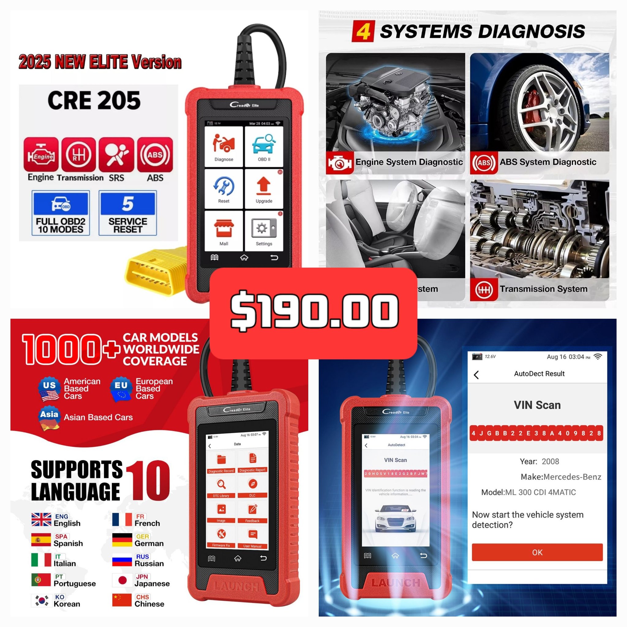 Novatech - ️ESCANER LAUNCH X431 CRE205 OBD2 🔥🔥 🟢4 tipos de diagnóstico ...