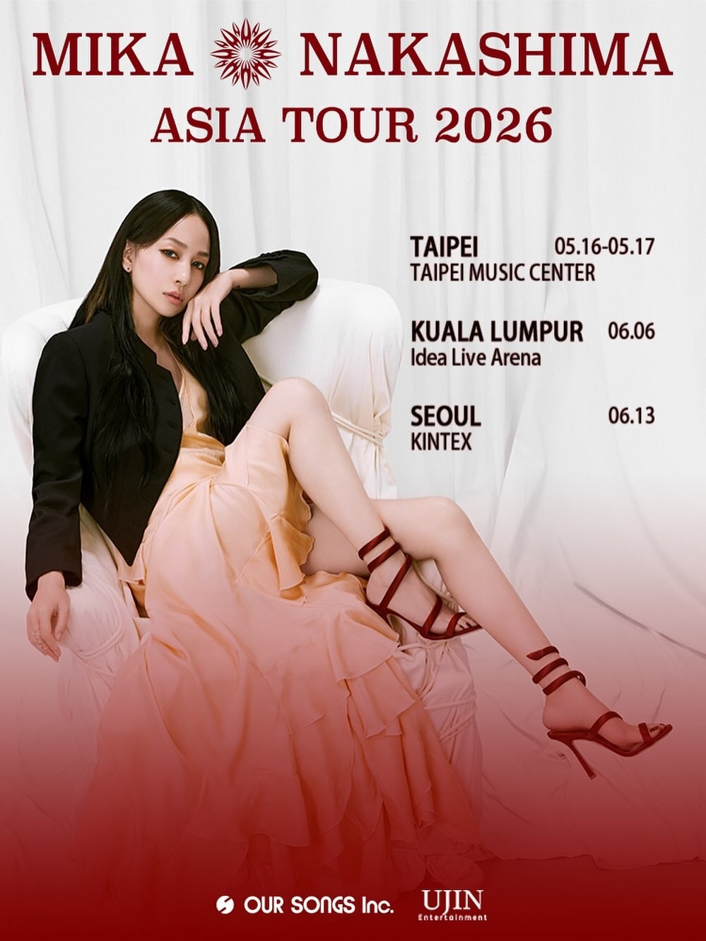 官方資訊MIKA NAKASHIMA ASIA TOUR 2026 TAIPEI➡️2026.05.16-17