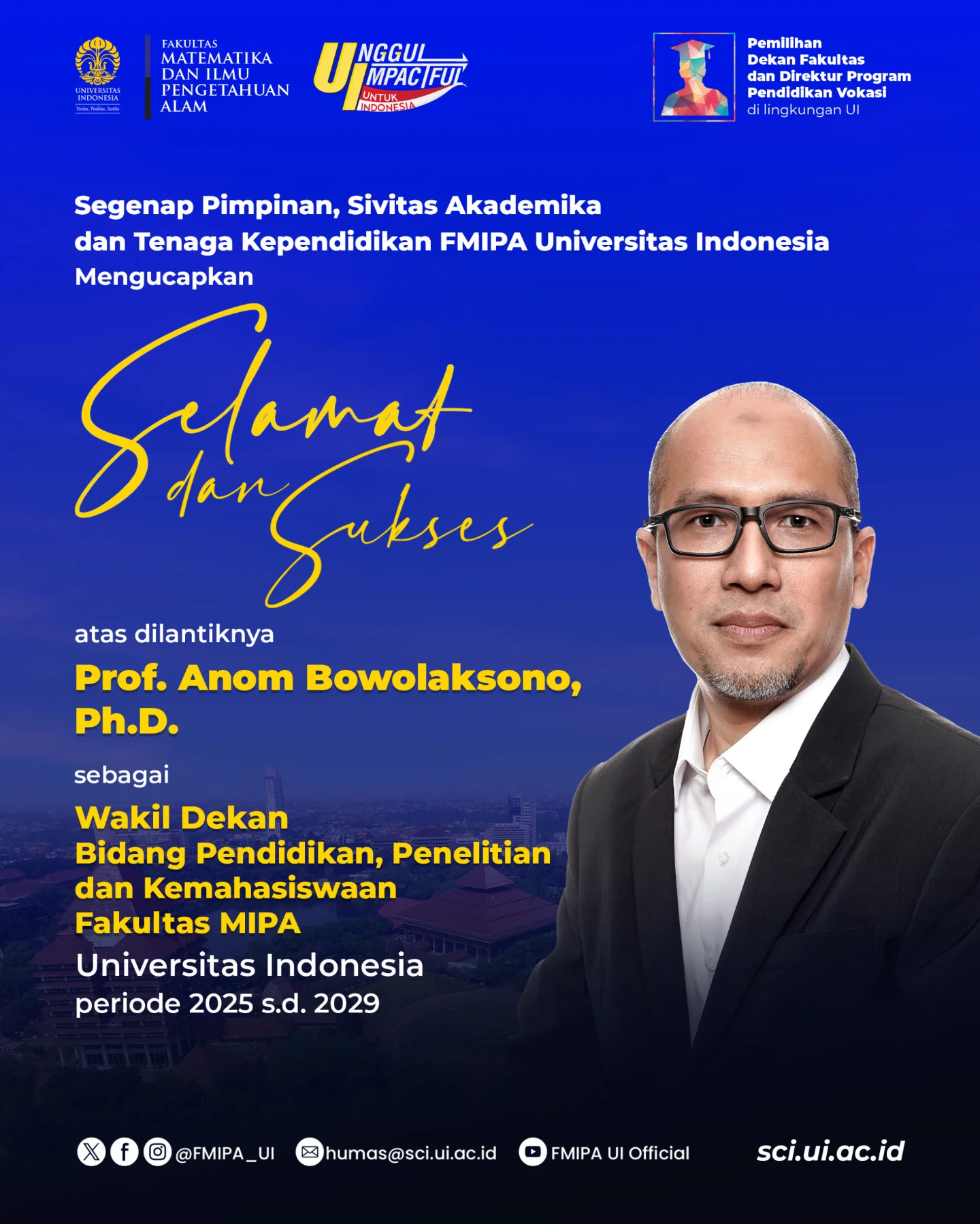 FMIPA - Pimpinan, Sivitas akademika dan tenaga kependidikan FMIPA UI ...