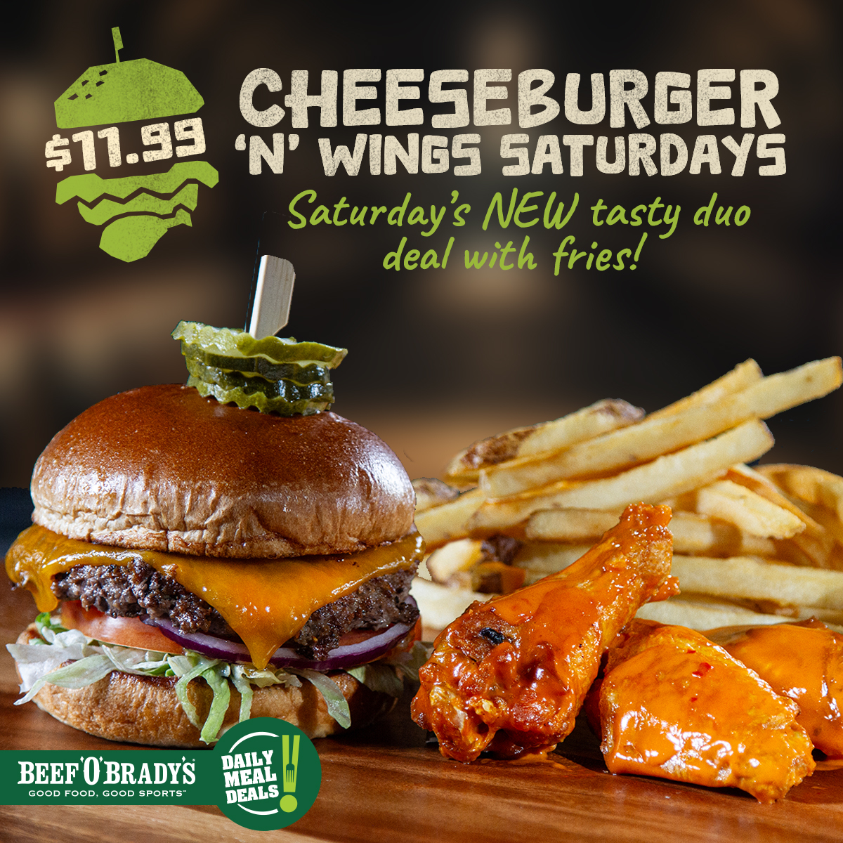 🍔🍗 ALL NEW! CHEESEBURGER & WINGS... - Beef O'Brady's Callaway | Facebook