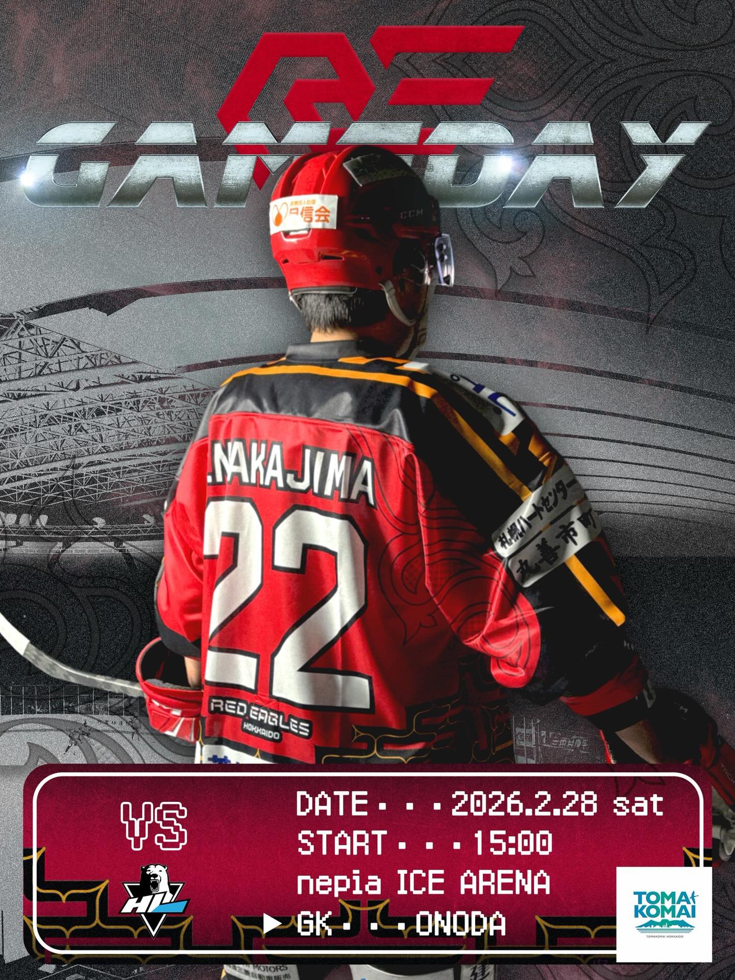 🦅GAMEDAY🦅 🆚 #HLアニャン 🏟️ nepiaアイスアリーナ 🕒 15:00 FACE