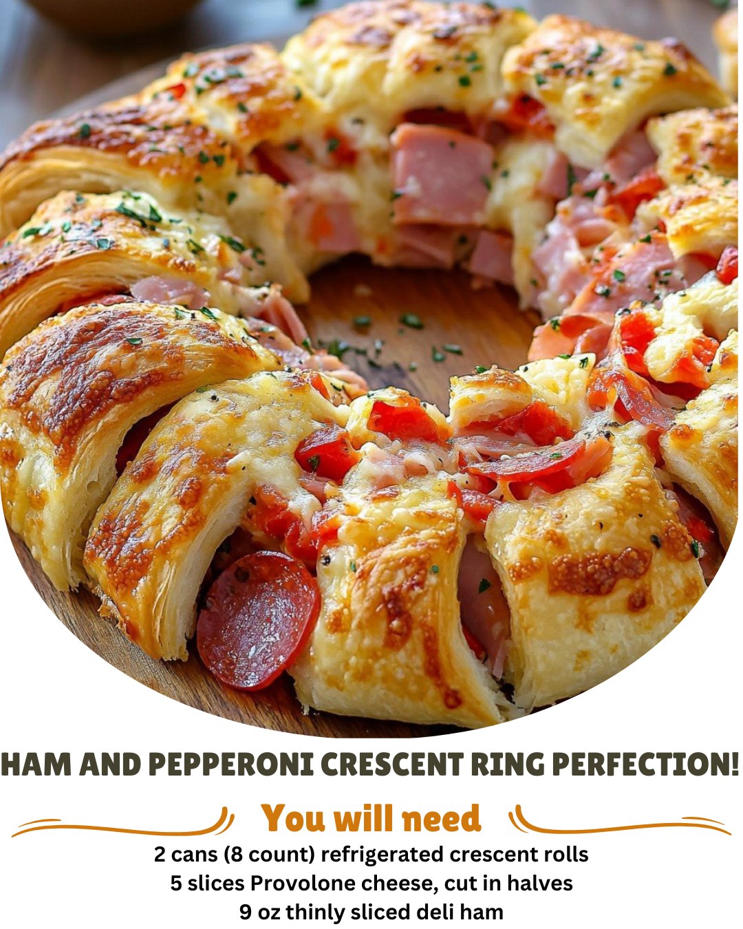 Agadir - Ham and Pepperoni Crescent Ring perfection! 🧀 You’ll find the ...
