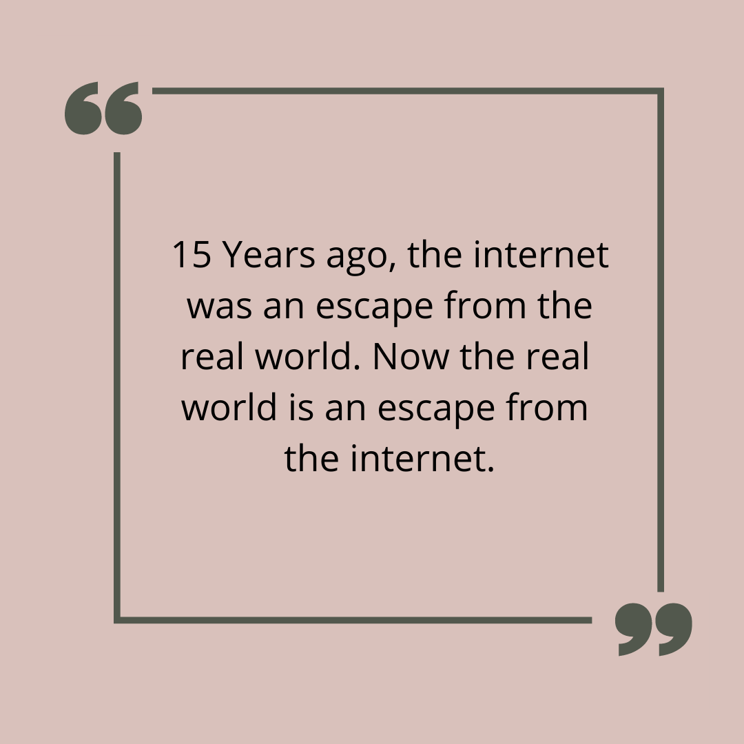 Rightula - Digital Detox - 15 years ago, the internet was an escape ...