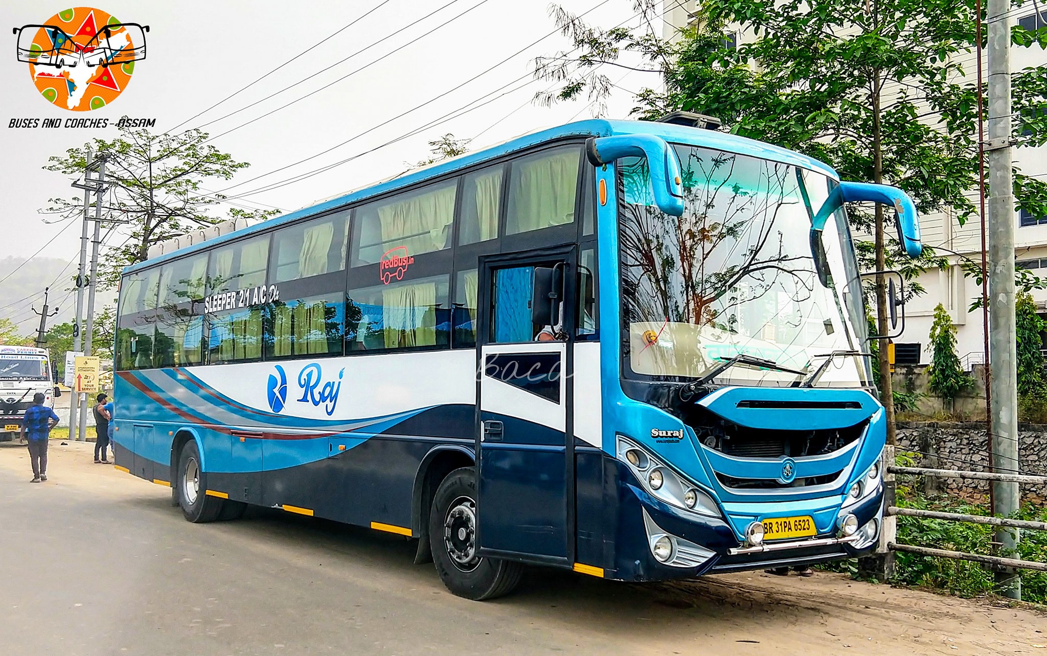 🚍 RAJ Bus Service 💙🖤 💺 2×1 AC... - Buses and Coaches - Assam