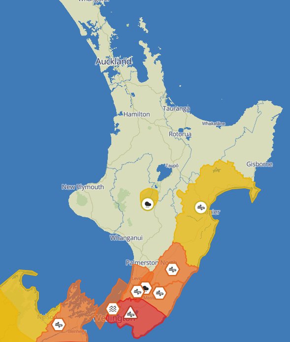 Central - MetService New Zealand Update 9.47am Strong Wind Watch Period ...