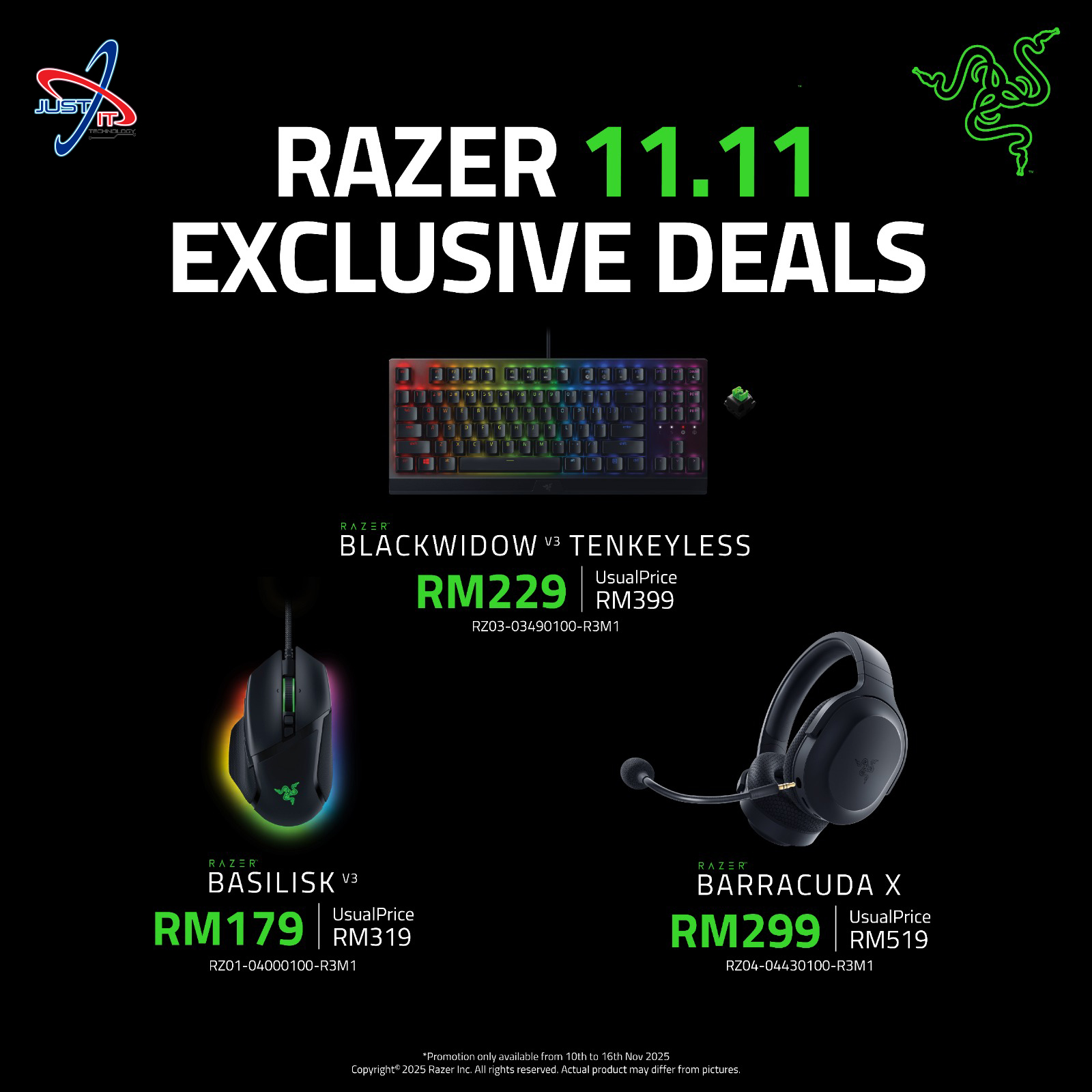 JUST - 🔥 Razer 11.11 Exclusive Deals on Shopee! 🔥 From 10th – 16th ...