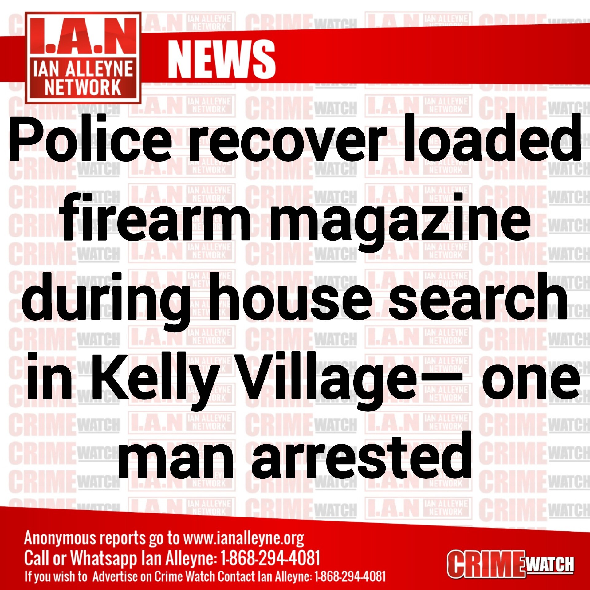 Ian - NDTF cops seize 15 rounds of 9mm ammunition in Caroni, arrest ...