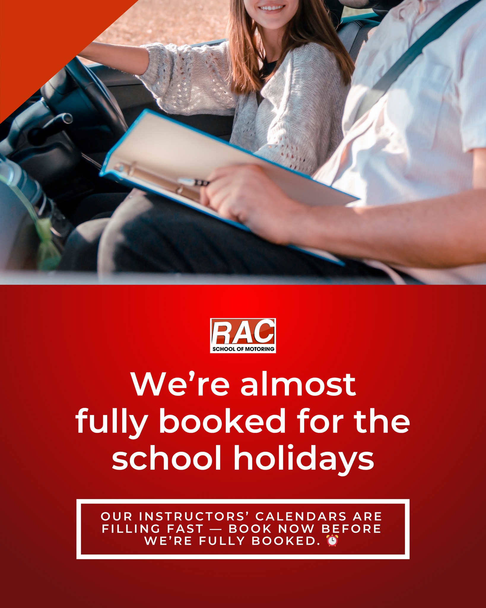 RAC - We're almost fully booked for the school holidays! If you've been ...