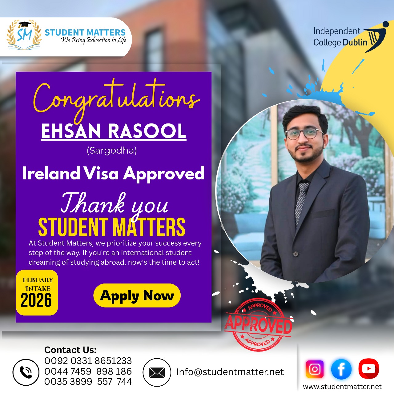 Student - 🎉 Huge congratulations to Ehsan Rasool from Sargodha ...