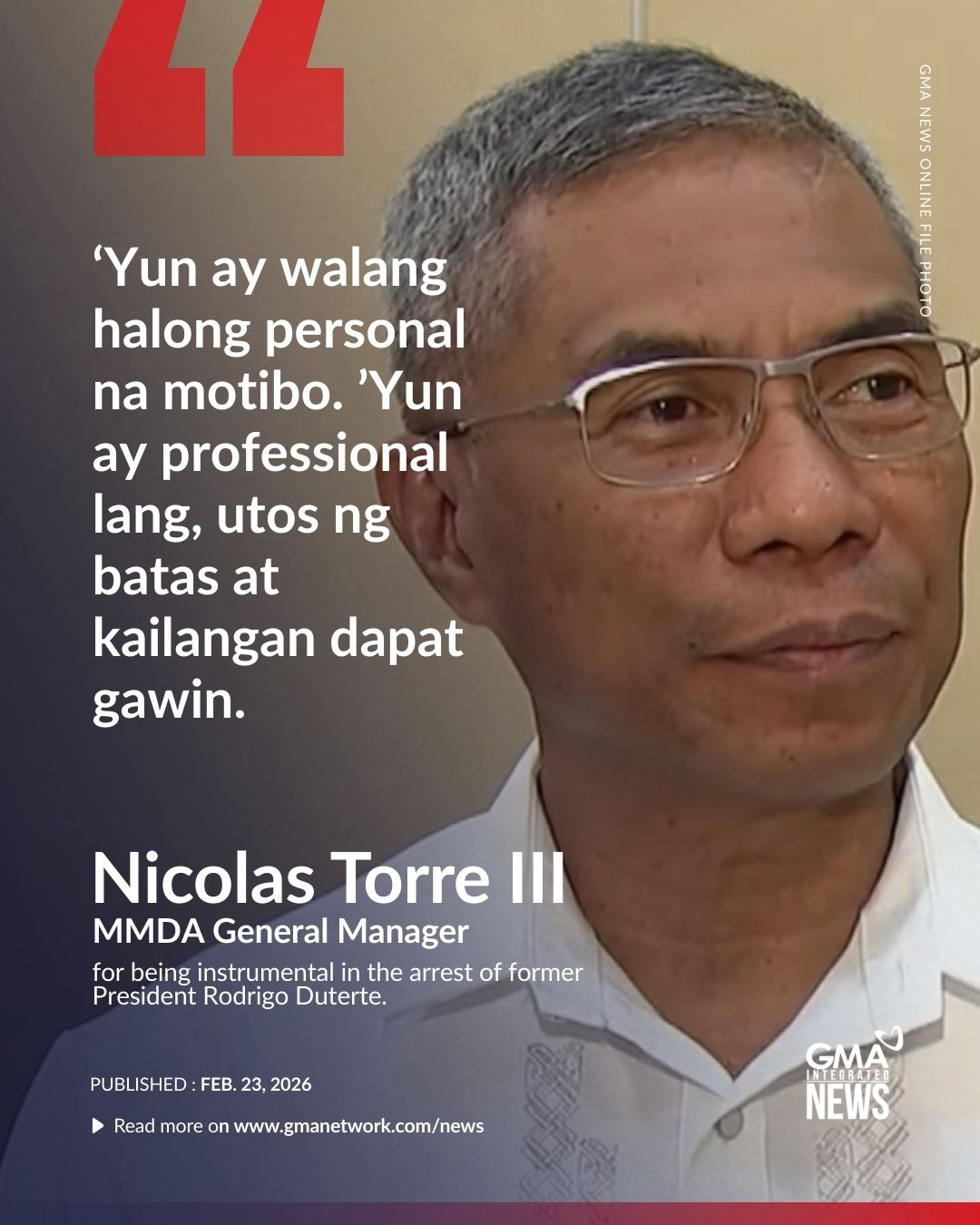 GMA - Former Philippine National Police Chief Gen. Nicolas Torre III ...