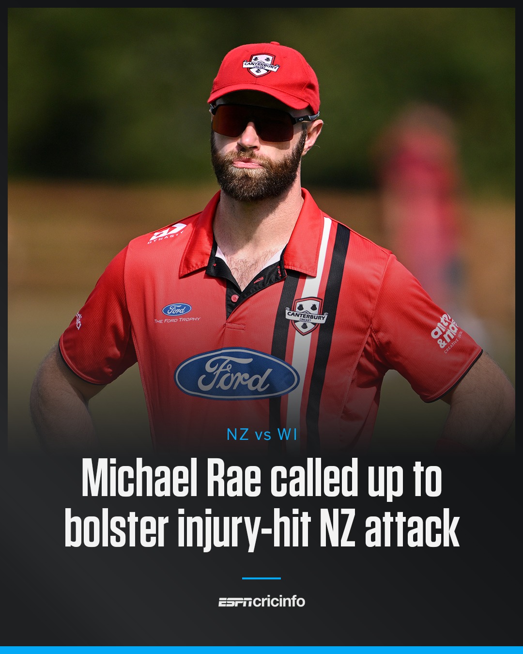 ESPNcricinfo - Uncapped fast bowler Michael Rae has been called up to ...