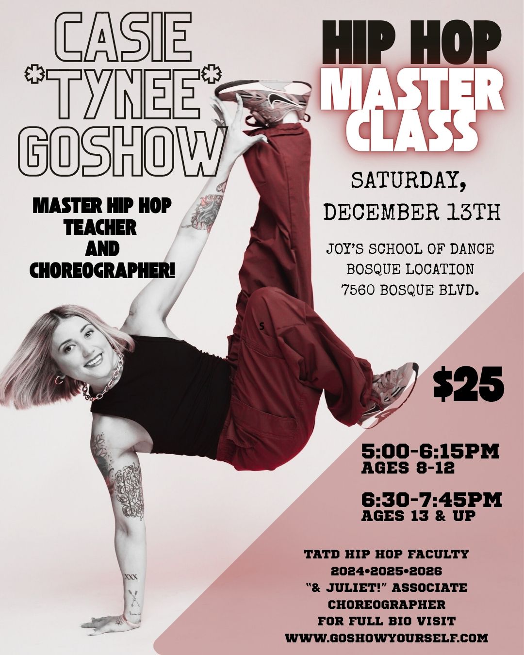 Joy's - 🚨HIP HOP MASTER CLASS ALERT🚨 We’re SO excited to welcome Casie ...