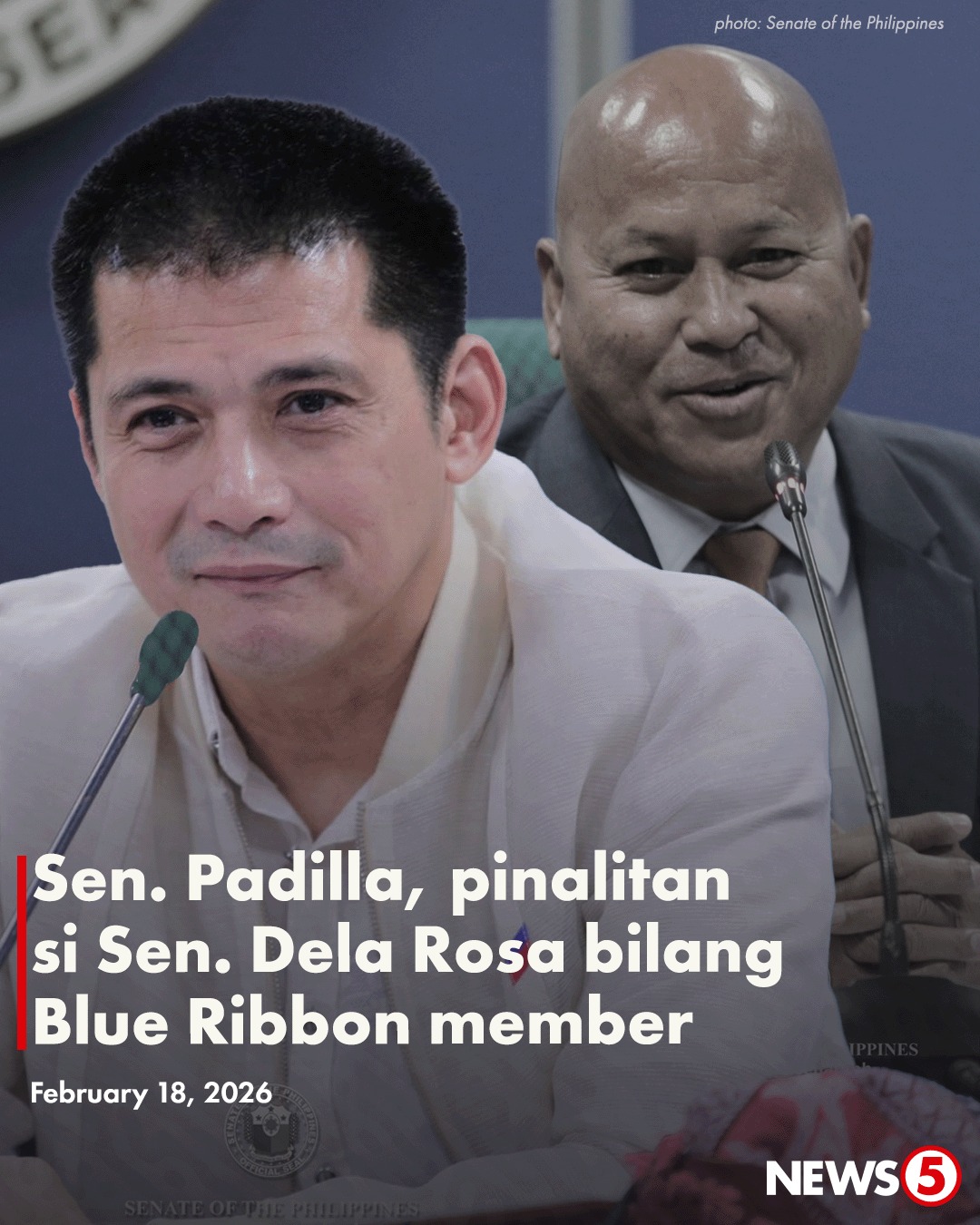 News5 - SEN. BATO OUT, SEN. ROBIN IN SA BLUE RIBBON Inihalal si Sen ...