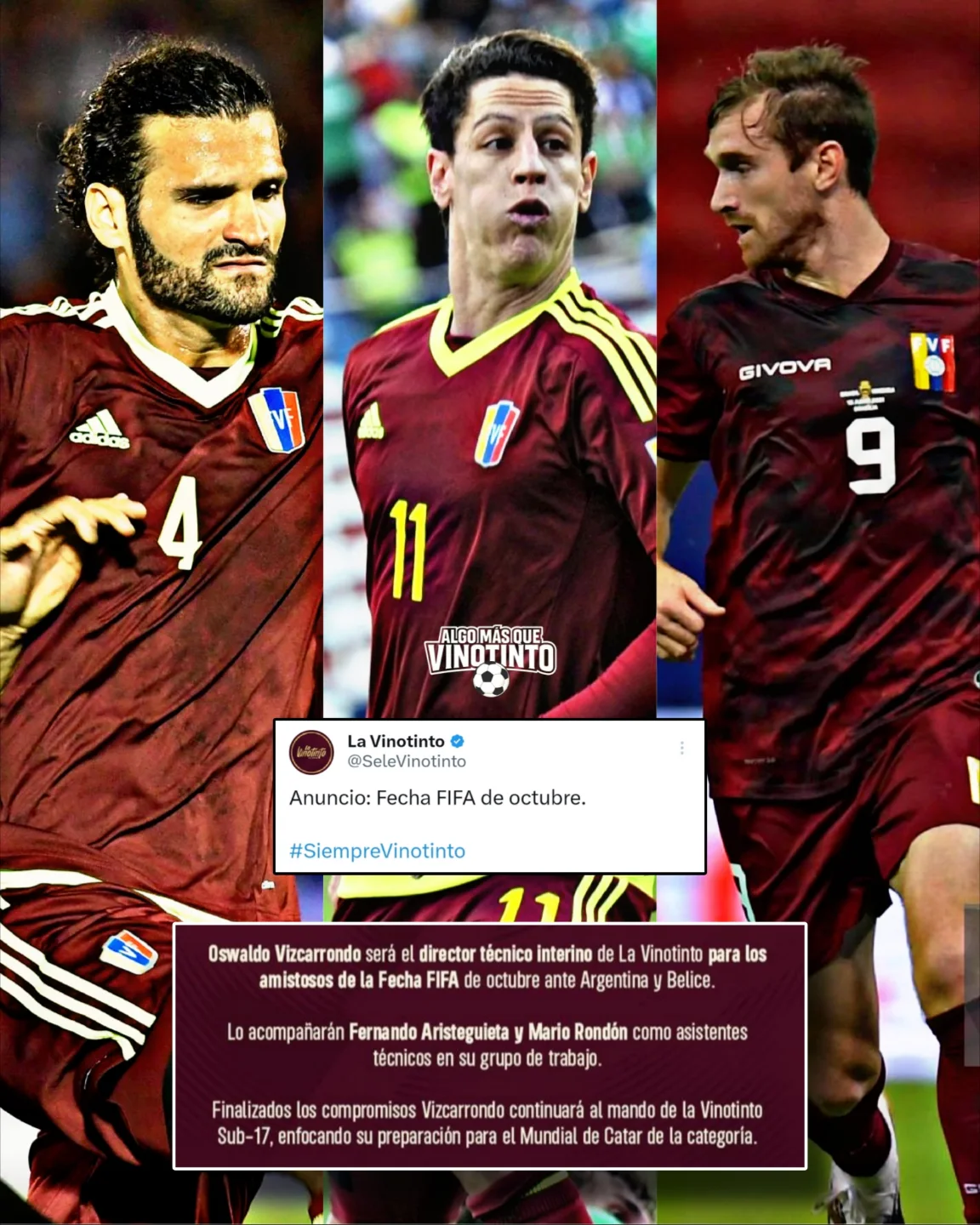 ¡LA FVF 🇻🇪 YA LO HIZO OFICIAL:... - Futbol Vinotinto Retro | Facebook
