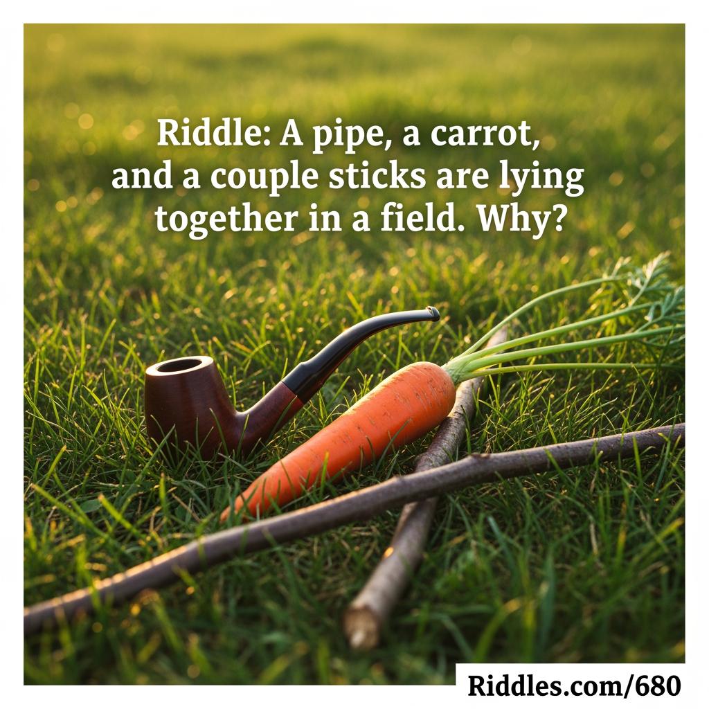 Riddles - Riddle: A pipe, a carrot, and a couple sticks are lying ...